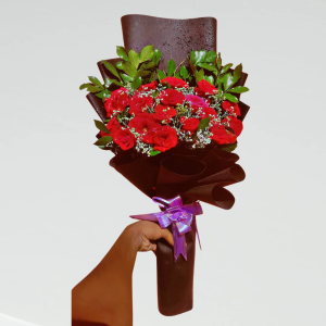 Black sheet & red rose