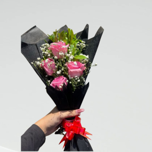 Elegant Pink Rose with Blick Bouquet