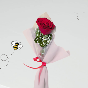 Single Red Rose bouquet